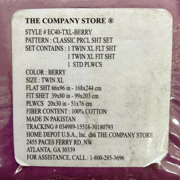 Company Store Twin XL Percale Set New With Tags - Picture 2 of 4